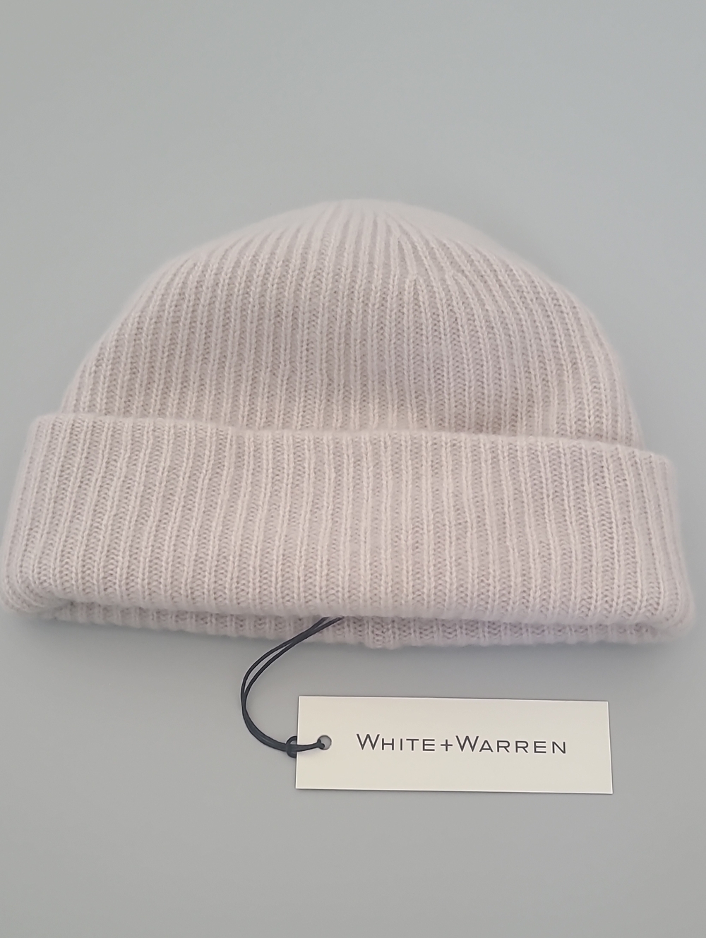 White + Warren Cashmere Plush Rib Beanie OS NWT
